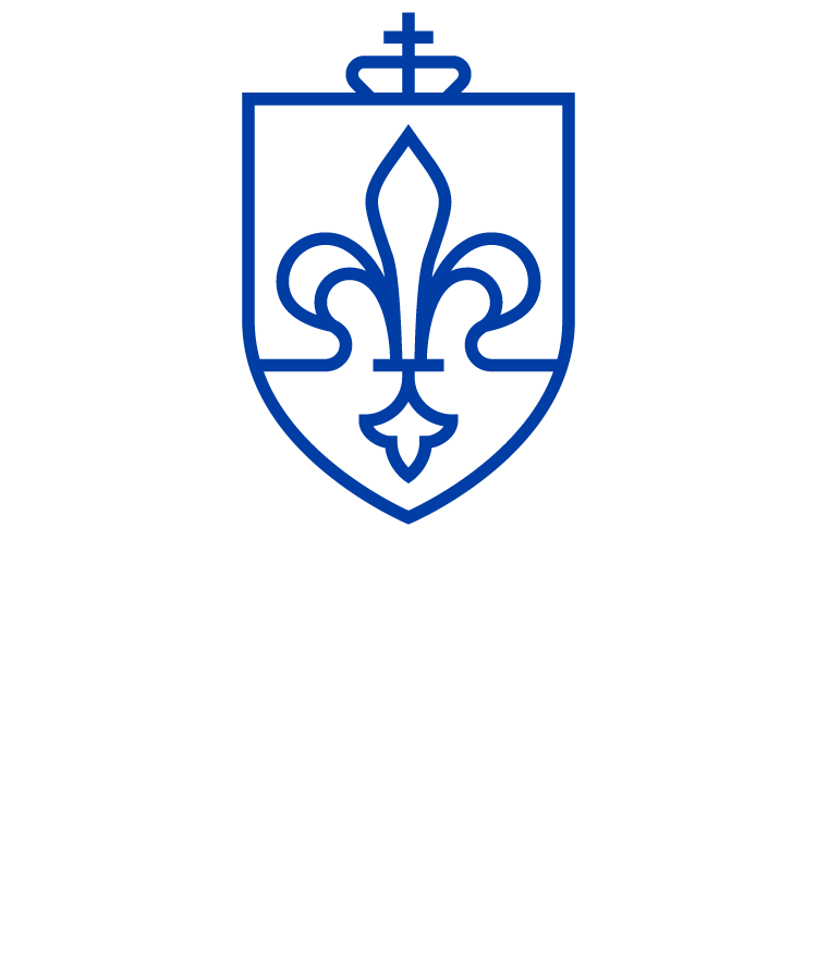 Saint Louis University white logo